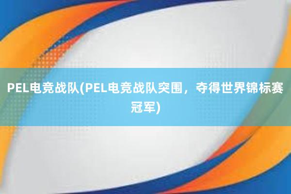 PEL电竞战队(PEL电竞战队突围，夺得世界锦标赛冠军)