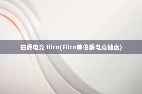 伯爵电竞 filco(Filco牌伯爵电竞键盘)