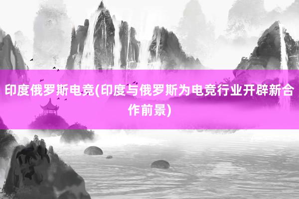 印度俄罗斯电竞(印度与俄罗斯为电竞行业开辟新合作前景)