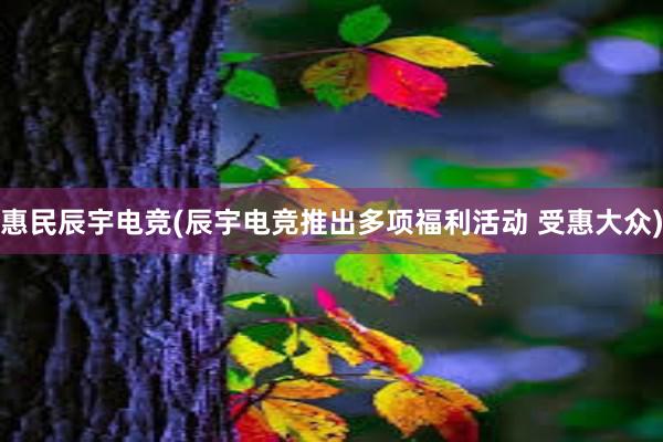 惠民辰宇电竞(辰宇电竞推出多项福利活动 受惠大众)