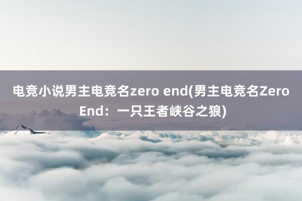 电竞小说男主电竞名zero end(男主电竞名Zero End：一只王者峡谷之狼)