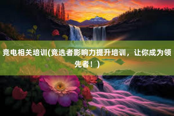 竞电相关培训(竞选者影响力提升培训，让你成为领先者！)