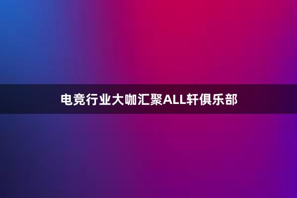 电竞行业大咖汇聚ALL轩俱乐部