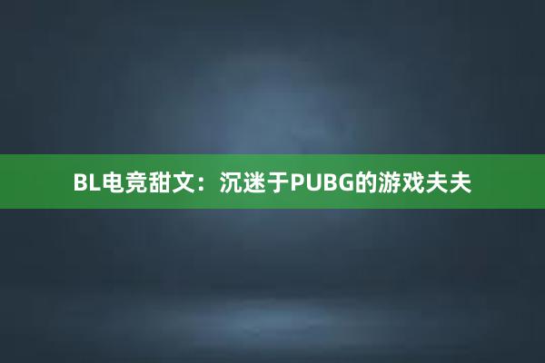 BL电竞甜文：沉迷于PUBG的游戏夫夫