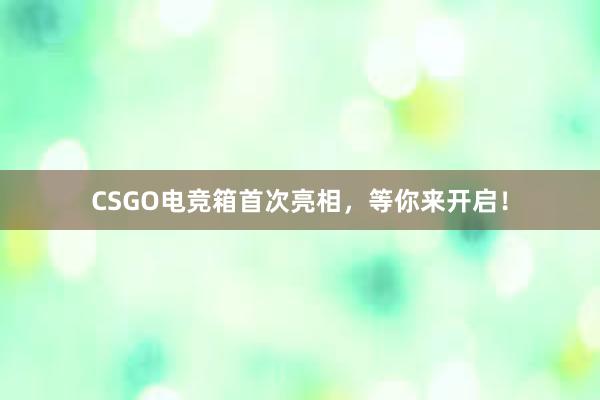 CSGO电竞箱首次亮相，等你来开启！