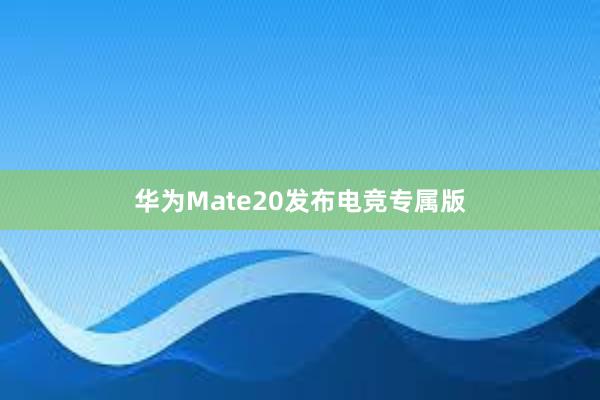 华为Mate20发布电竞专属版