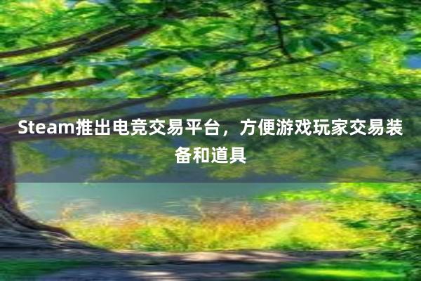 Steam推出电竞交易平台，方便游戏玩家交易装备和道具