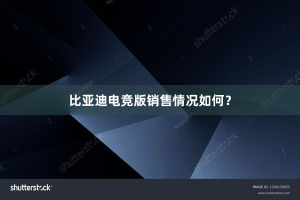 比亚迪电竞版销售情况如何？