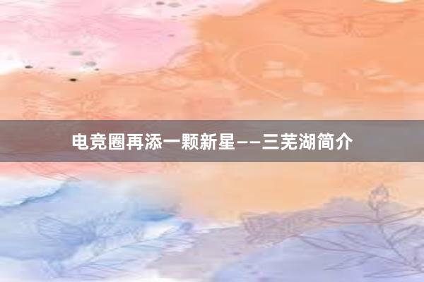 电竞圈再添一颗新星——三芜湖简介